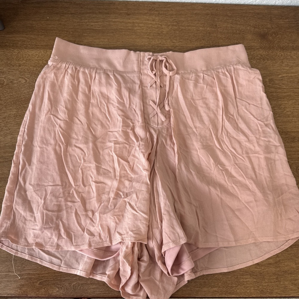 Torrid Peach Lace Up Crepe Shorts Womens Plus Size 0 New With Tag